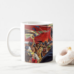 Caneca De Café Piloto de Avião Propulsor Único Vintage com Papara