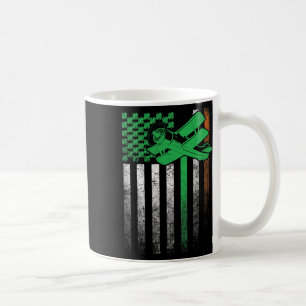 Caneca De Café Piloto de Avião Voando Bandeira Irlandesa American