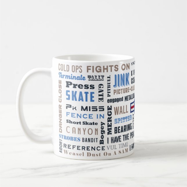 Caneca De Café Piloto de Combate Mug com Lingo (Todas as ramifica (Esquerda)