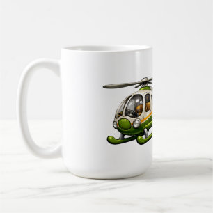 Caneca De Café Piloto de Helicóptero Retro Menino com Helicóptero