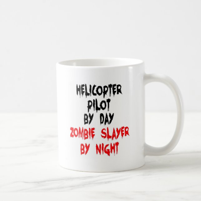 Caneca De Café Piloto de helicóptero Zombie Slayer (Direita)