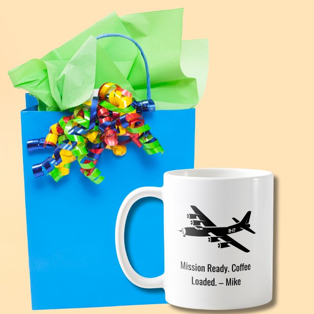 Caneca De Café Piloto de Veterano Militar B-17 da Segunda Guerra  (Criador carregado)