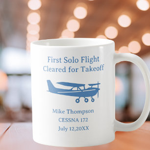 Caneca De Café Piloto Estudante Primeiro Vôo Solo Aviação Azul Pe