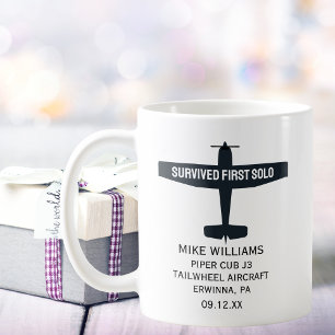 Caneca De Café Piloto Estudante Primeiro Voo Solo Avião Custom En