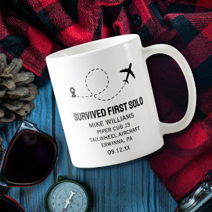 Caneca De Café Piloto Estudante Primeiro Voo Solo Avião Personali