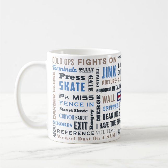 Caneca De Café Piloto Fighter Mug com Pilot Lingo e A-10 (Esquerda)
