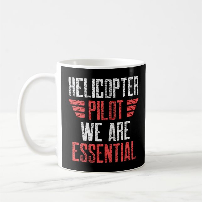 Caneca De Café Piloto Helicóptero Piloto Aviação Funny Essencial (Esquerda)