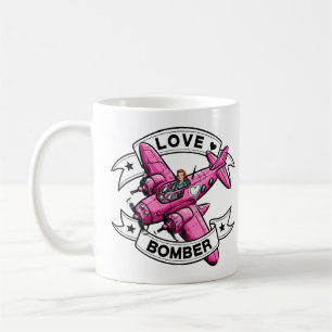 Caneca De Café Piloto Love Bomber Rosa