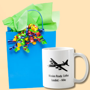 Caneca De Café Piloto Veterano Militar de Avião Antigo da II Guer