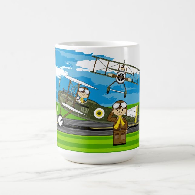 Caneca De Café Pilotos bonitos e biplanos da força aérea (Centro)
