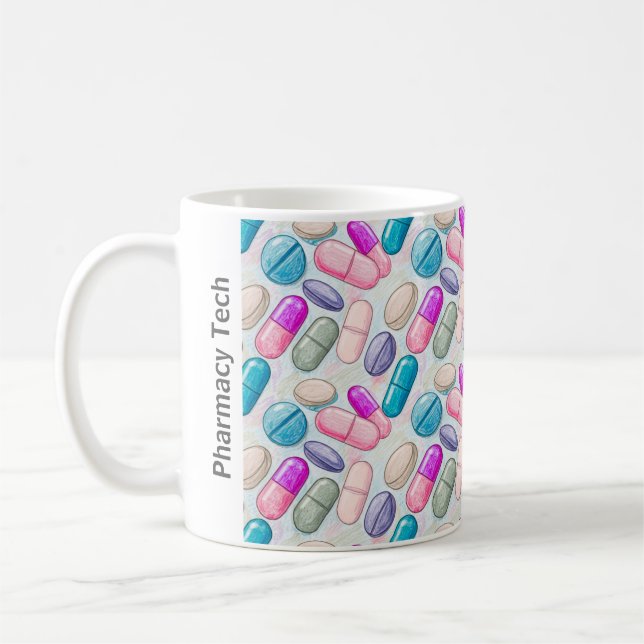 Caneca De Café Pílula de Cinzas Púrpura, Rosa, de Farmacovigilânc (Esquerda)