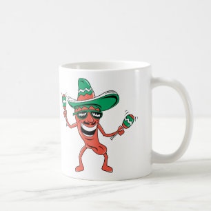 Caneca De Café Pimenta do partido no Sombrero com Maracas