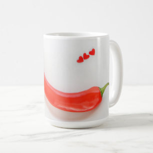 Caneca De Café Pimenta-quente Coração vermelho-branco