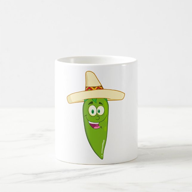 Caneca De Café Pimenta Verde Sorridente (Criador carregado)