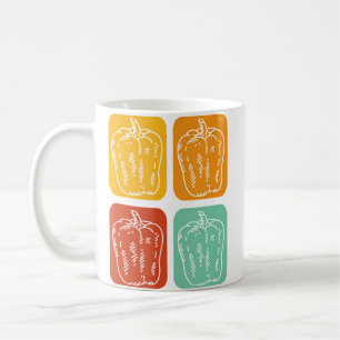 Caneca De Café Pimentão Vegetariano Pimentão Vegetal Páprica