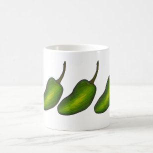 Caneca De Café Pimentões de Jalapeno verde quente Jalapenos Mug