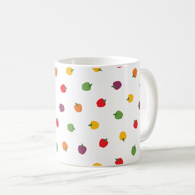 Caneca De Café Pimentos de células coloridas (Frente Esquerda)