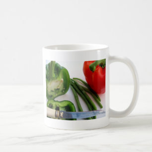 Caneca De Café Pimentos verdes e vermelhos com feijão