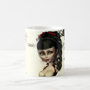 Caneca De Café Pin redondo do botão da arte gótico de Steampunk