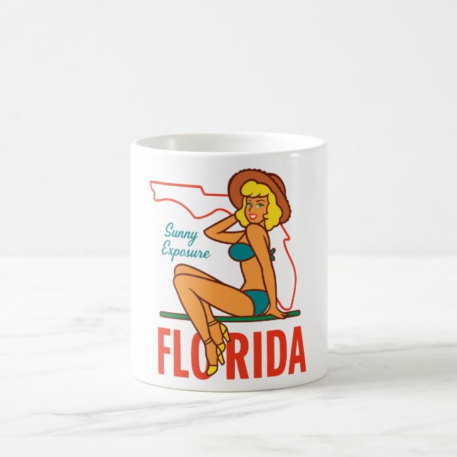 Caneca De Café Pin-up "Exposição Sunny Flórida" (Centro)