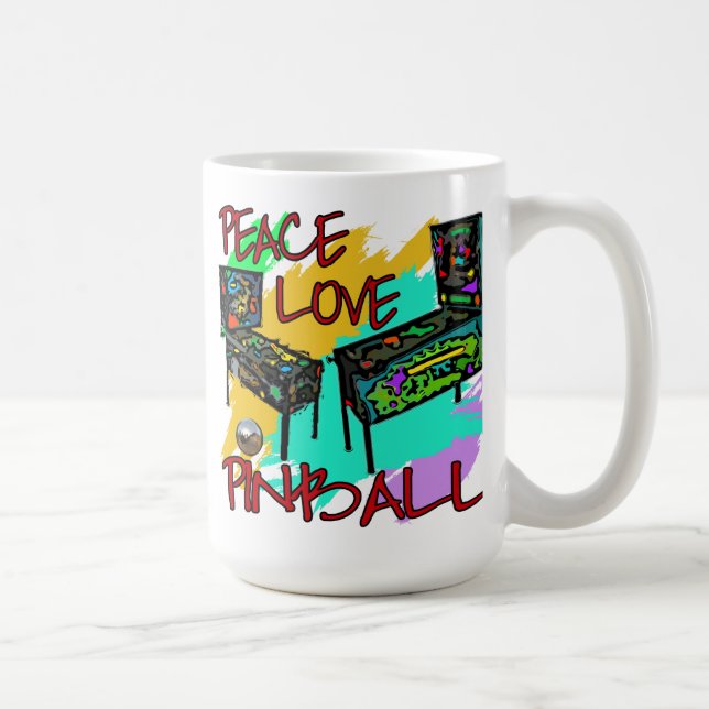 Caneca De Café Pinball do amor da paz (Direita)