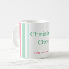 Caneca De Café Pinça-de-Casa Rosa Stripes Natal