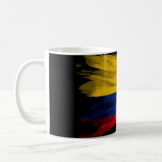 Caneca De Café Pincel de bandeira da Colômbia, derrame, bandeira  (Esquerda)