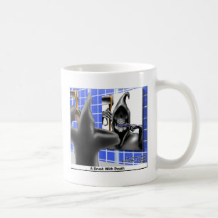Caneca De Café Pincel de Cachorro W/Morte Camisetas Engraçadas
