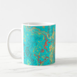 Caneca De Café Pincel seco pintando trabalho de arte de ouro márm
