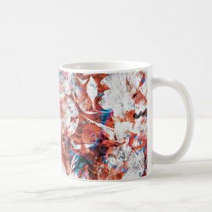 Caneca De Café Pincel vermelho abstrato arte digital moderna