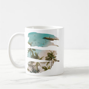 Caneca De Café Pinceladas de Praia Tropical