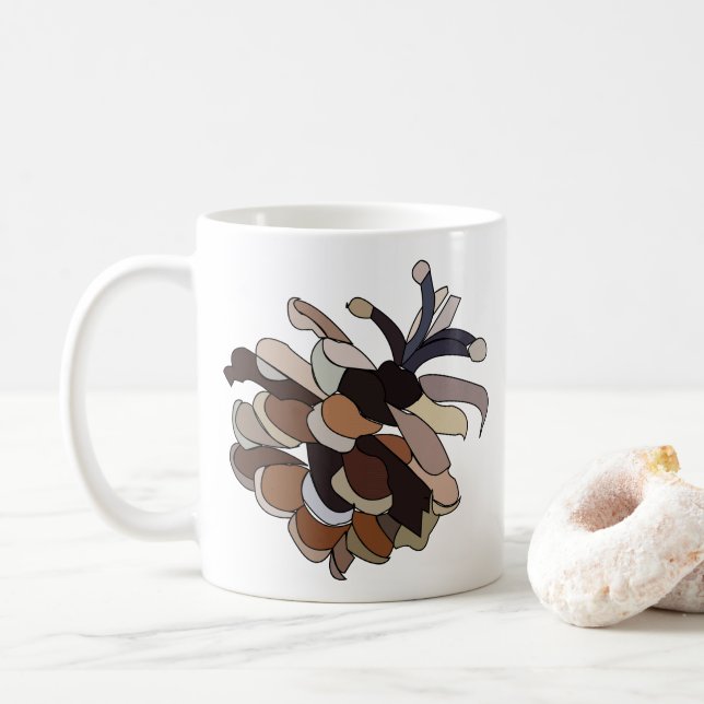 Caneca De Café Pine Cone Natureza Moderna (Com Donut)