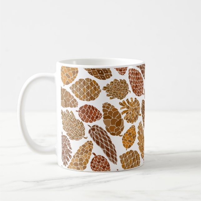 Caneca De Café Pine cones, padrão sem descontinuidades (Esquerda)