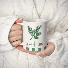 Caneca De Café Pine Needle Lane - “Um Copo de Alegria” Com Pinha