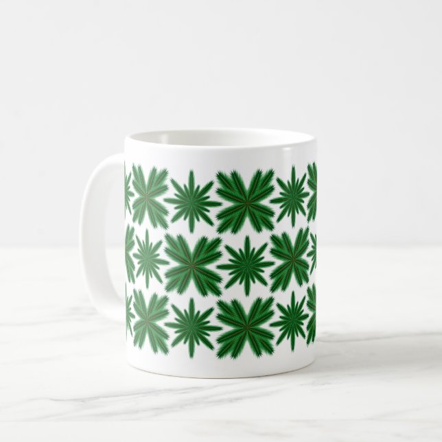 Caneca De Café Pine Snowflakes Clássica Mug 11oz. (Frente Esquerda)