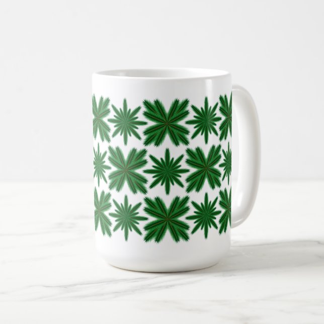 Caneca De Café Pine Snowflakes Mug 15oz. (Frente Esquerda)