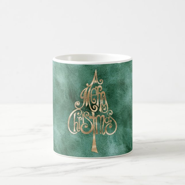 Caneca De Café Pine Teal Dourado Natal (Centro)