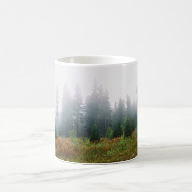 Caneca De Café Pine Trees Forrest Foto Mug (Centro)