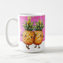 Pineapple Kawaii, melhores amigos, abacaxi, cor-de