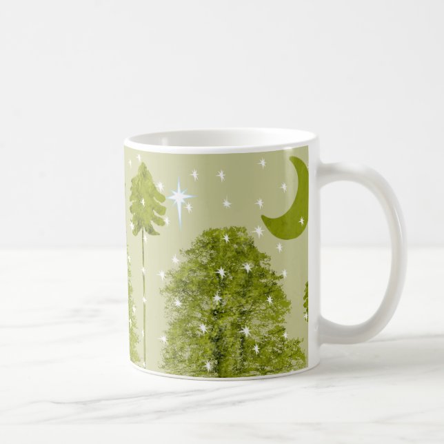 Caneca De Café Pines Christmas Star Mug com Lua Verde (Direita)