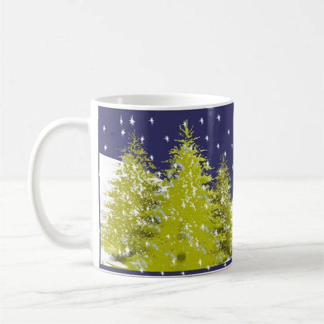Caneca De Café Pines Christmas Star Mug com Nuvem de Lua (Esquerda)