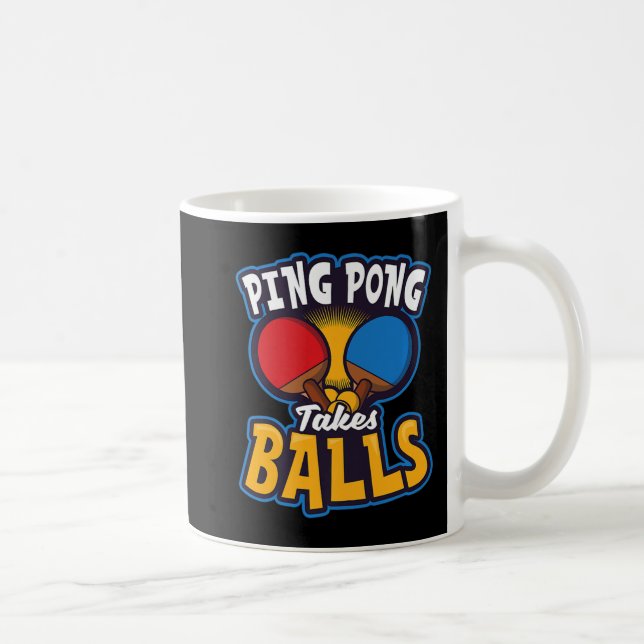 Caneca De Café Ping Pong leva Design de bolas Tênis (Direita)