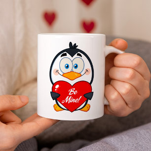 Caneca De Café Pinguim Adorável Segurando O Meu Coração