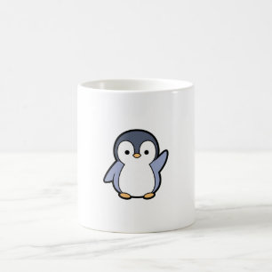 Caneca De Café Pinguim Alegre – Ilustração Kawaii Fofa