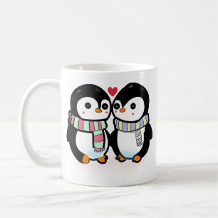 Caneca De Café Pinguim Amor de Inverno Personalizado