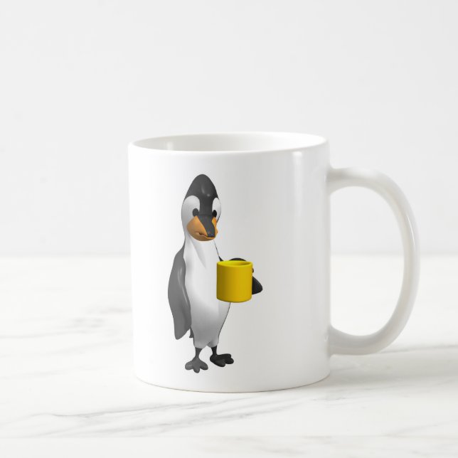Caneca De Café pinguim bebendo café (Direita)