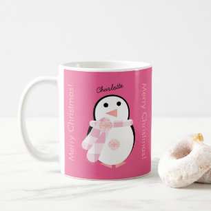 Caneca De Café Pinguim Bonito Personalizado Feliz Natal