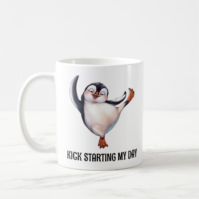 Caneca De Café Pinguim Dançante (Esquerda)