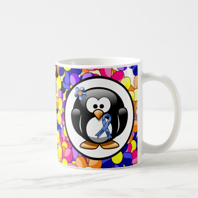 Caneca De Café Pinguim de Faixa Azul (Direita)