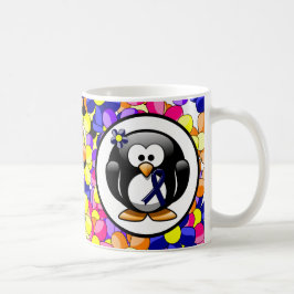 Caneca De Café Pinguim de fita azul escura
